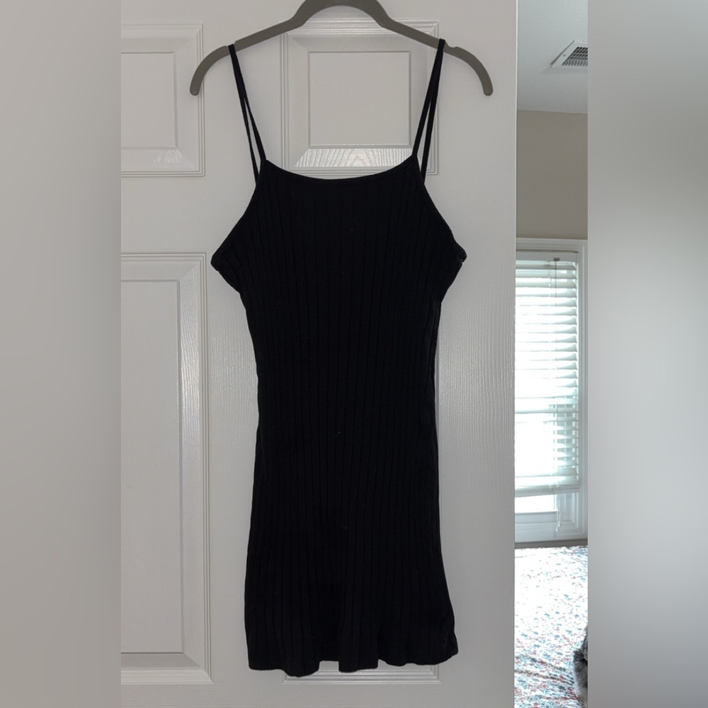 SHEIN Black Ribbed Dress